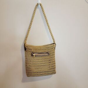 Vintage Y2K Luxd Beige crochet boho kint shoulder bag